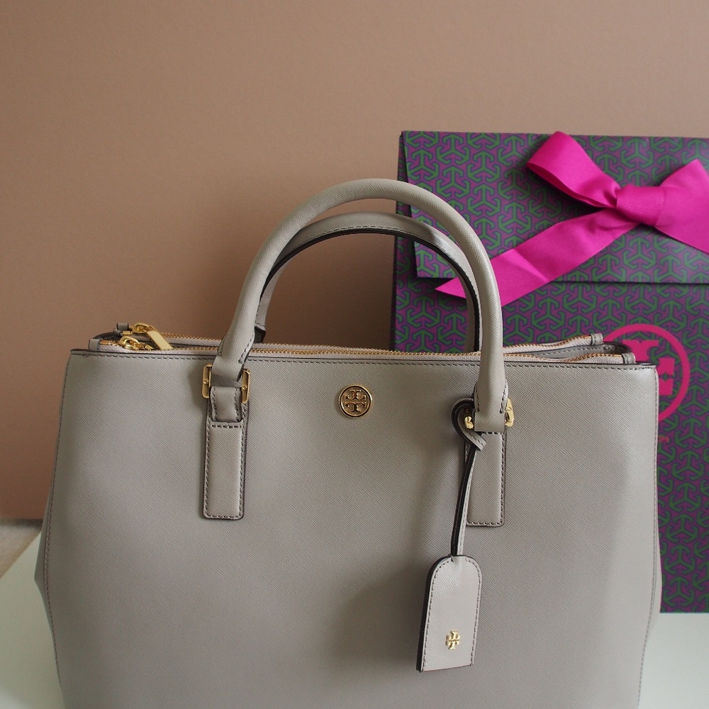 Tory Burch Robinson Double Zip-Dust StormLarge